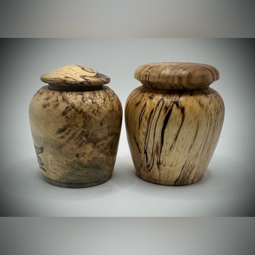 Handcrafted Wood Turned Small Keepsake Urn